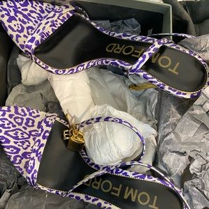 Tom ford leopard padlock sandal